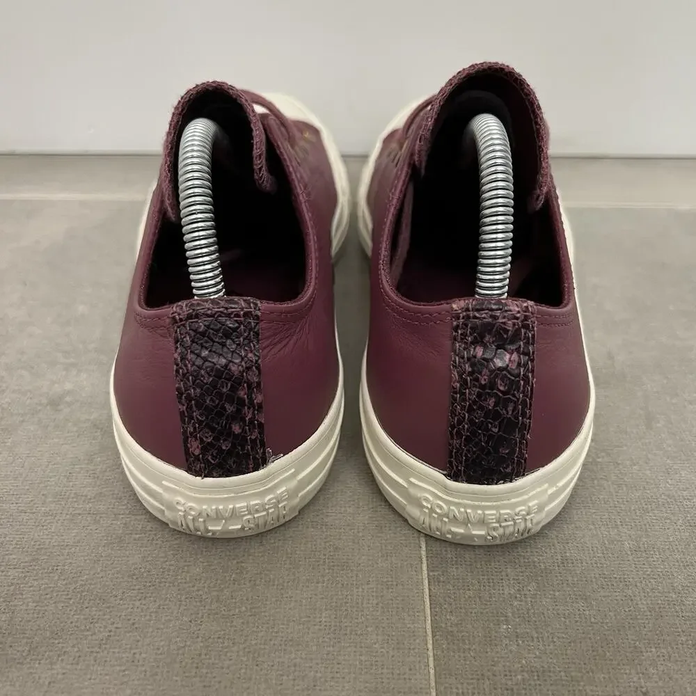 Converse Chuck Taylor CTAS OX Womens 8 Burgundy Low Top Lace Up Casual Shoes